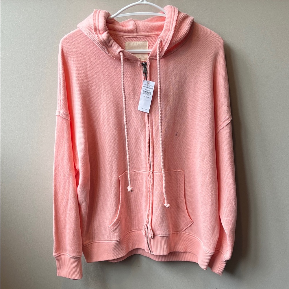 American Eagle Outfitters Coral over sized Zipper Hoodie